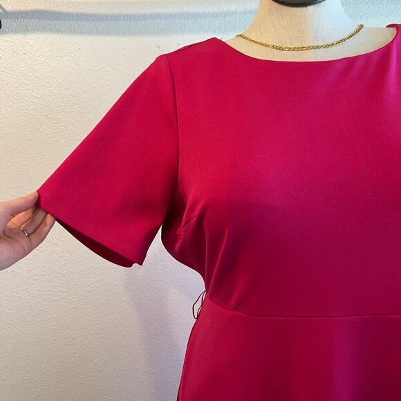 Beauticurve X Lane Bryant Pink Short Sleeve Fit & Flare Spring Dress Size 16 - Picture 11 of 15